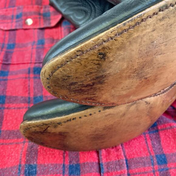 Vintage Durango Black Leather Cowboy Boots | Rugged Fall Wardrobe Staple | EUC - Picture 5 of 16